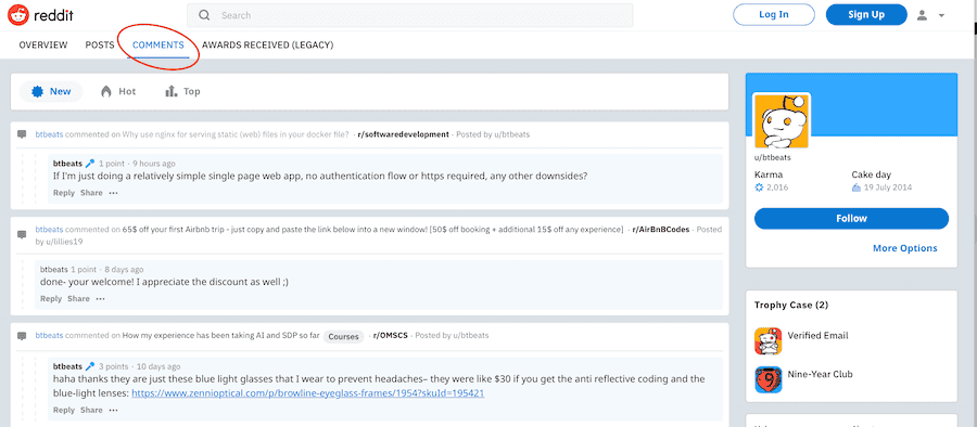 reddit candidates search profiles