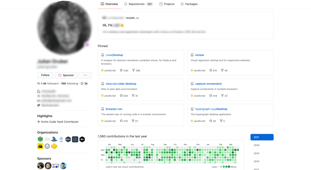 Github profile